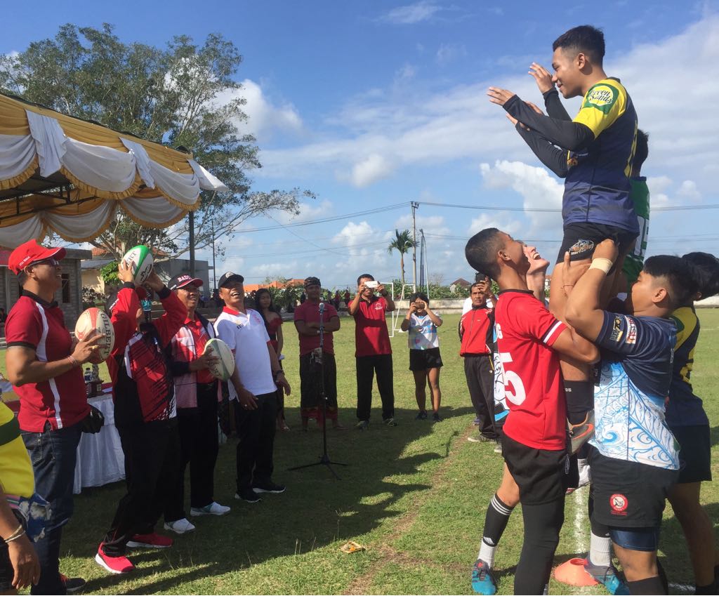 PRUI Badung ,Gelar Eksibisi Bali Rugby Sirkuit 2018 Di Desa Buduk