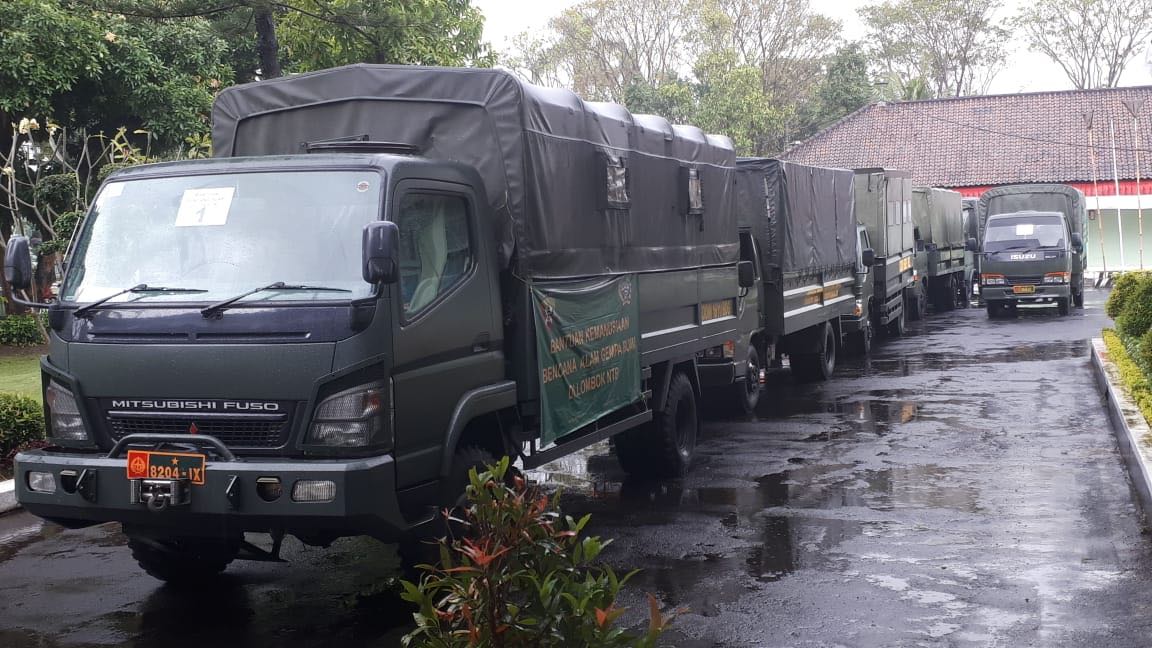 Korem Wira Satya Distribusikan Bantuan Logistik Untuk Korban Bencana Gempa Lombok