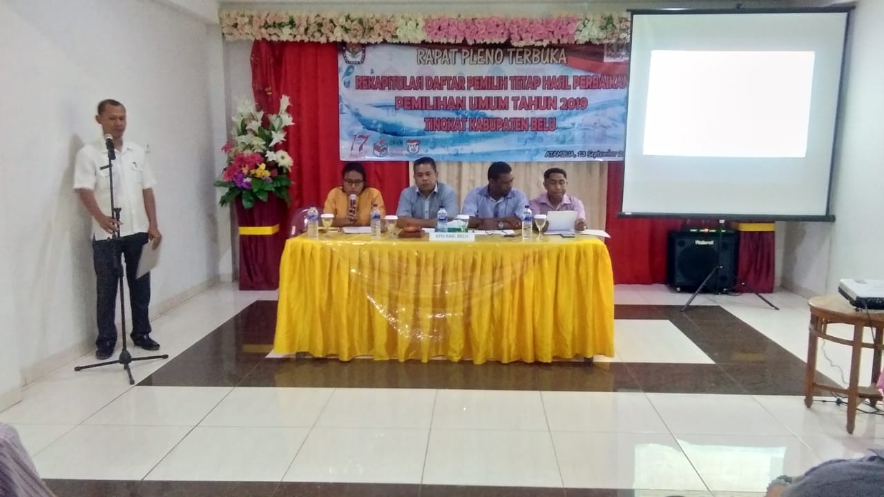 Lakukan Perbaikan Pemilih Tetap Pemilihan Umum 2019, DPT Belu Alami Penurunan