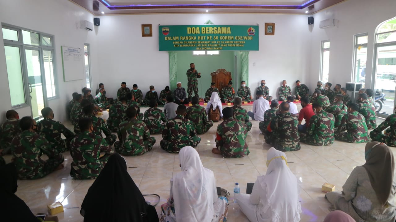 Rangkaian HUT Korem 032/WBR Kodim 0311/Pessel Gelar Doa Bersama