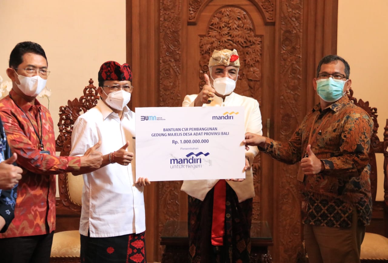 Gubernur Bali Apresiasi CSR PT Bank Mandiri Guna Dukung Desa Adat di Bali