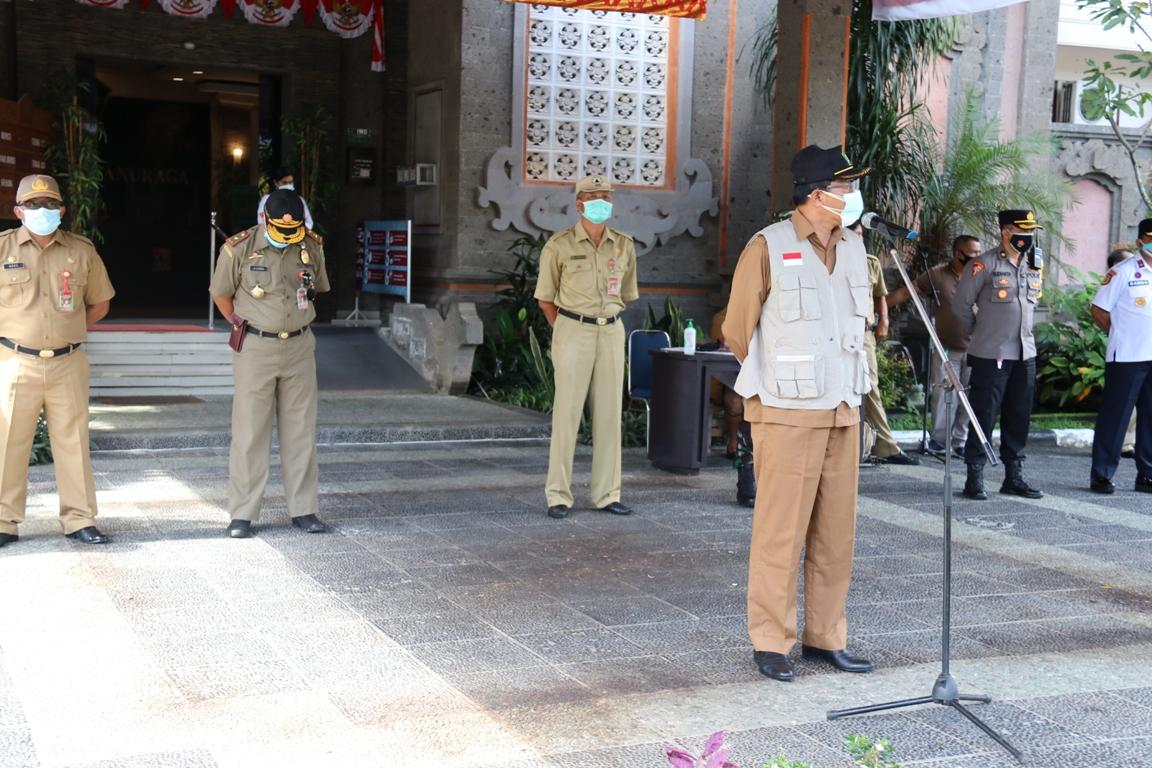 Sekda I Gede Susila Pimpin Apel Siaga Penerapan PPKM di Tabanan