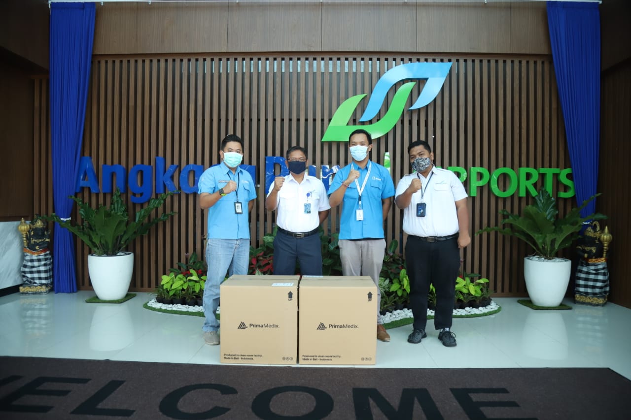 Empat Ribu Masker dari Biznet Dibagikan di Bandara Ngurah Rai