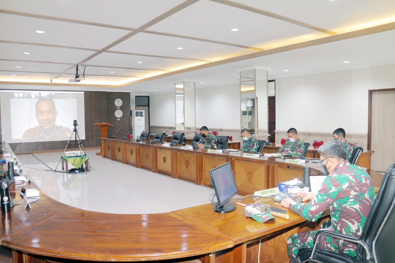 Mewakili Pangdam, Danrem 163/WSA Ikuti Rakor Penindakan Pelanggaran Protokol Kesehatan di Provinsi Bali