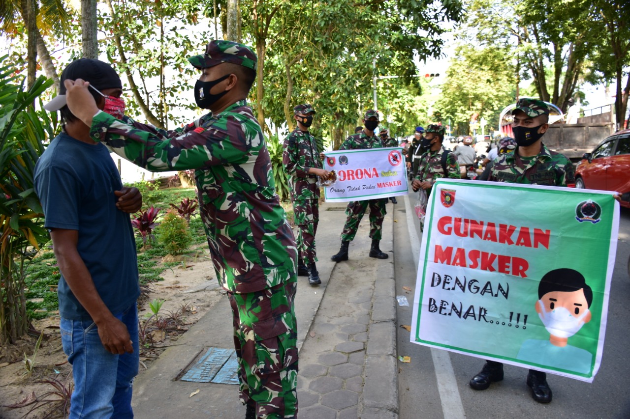 Korem 091/ASN Gelar Apel Gabungan Kegiatan Penegakan Protokol Kesehatan