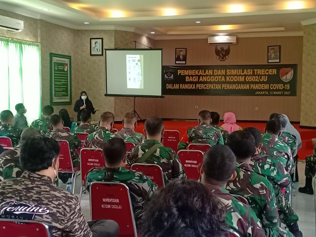 Kodim 0502/JU Gelar Pembekalan dan Simulasi Tracer Covid-19