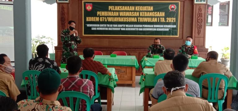 Korem 071/Wijayakusuma Berikan Pembekalan Wawasan Kebangsaan Kepada Masyarakat