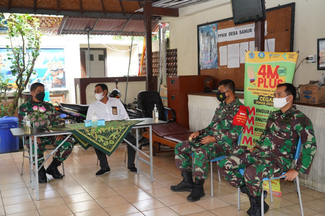 Danrem Wira Satya Pantau Posko PPKM Mikro Desa Sanur Kaja Denpasar