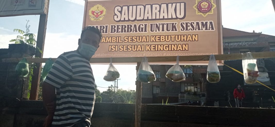 BEM STAHN Mpu Kuturan Berbagi, Buka Donasi Untuk Warga Terdampak PPKM Darurat