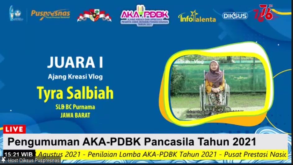Kemendikbudristek Umumkan Pemenang Ajang Kreasi dan Apresiasi Siswa Berkebutuhan Khusus 2021