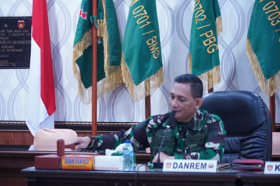 Danrem Wijayakusuma Pimpin Sidang Pankar Jabatan Perwira
