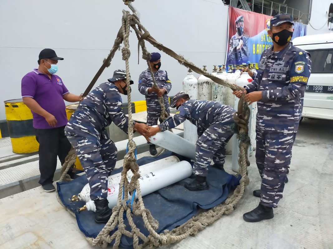 Pangkalan TNI AL Semarang Distribusi Oksigen Untuk Pasien Covid-19
