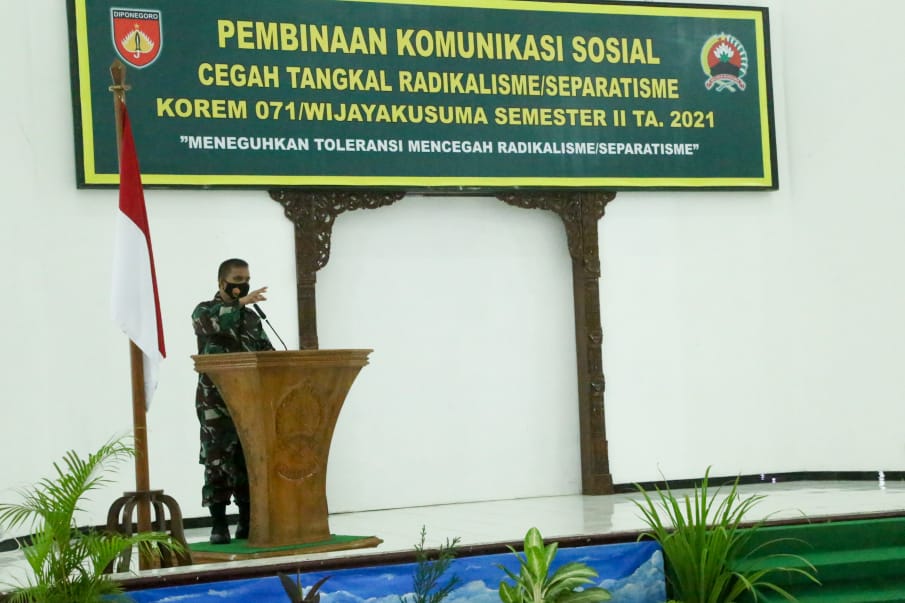 Cegah Tangkal Radikalisme dan Separatisme, Korem 071 Wijayakusuma Gelar Pembinaan