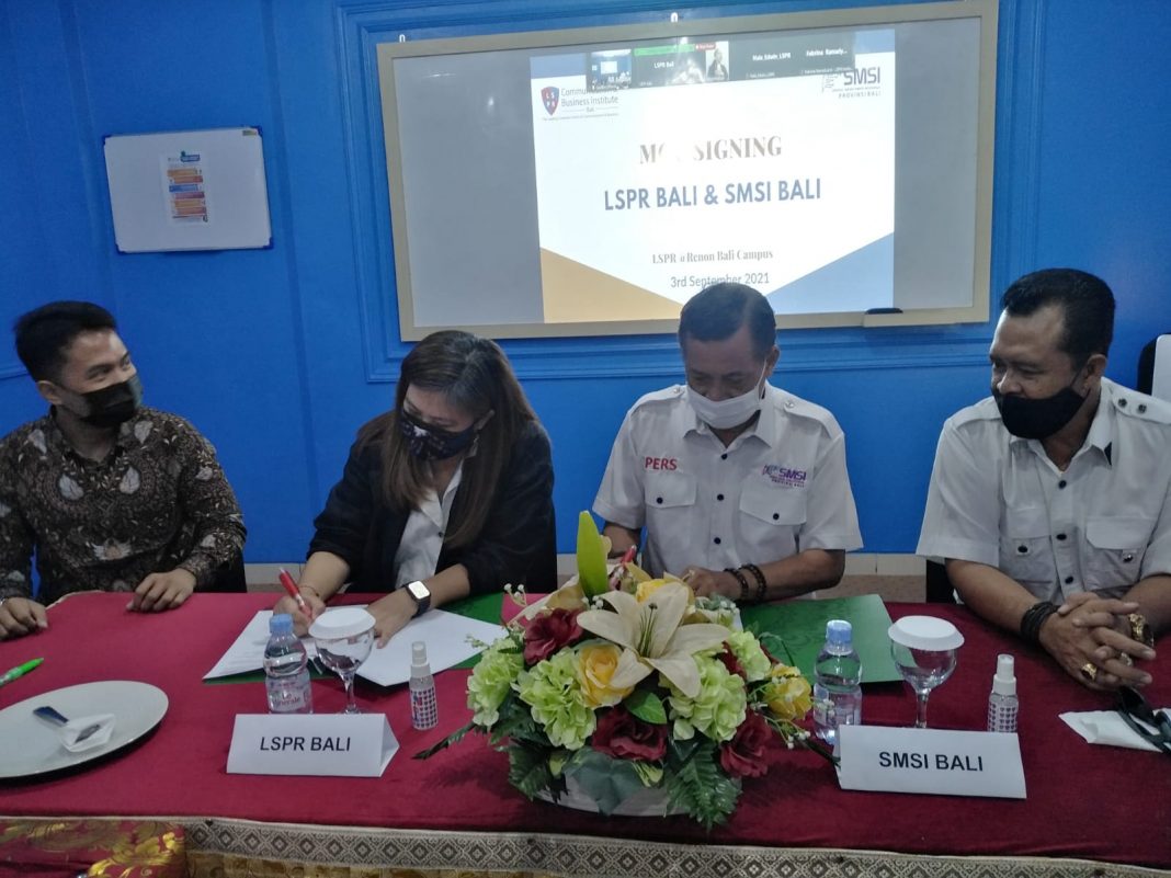 LSPR Bali dan SMSI Bali Tandatangani MoU Kerjasama bidang Pendidikan Jurnalistik