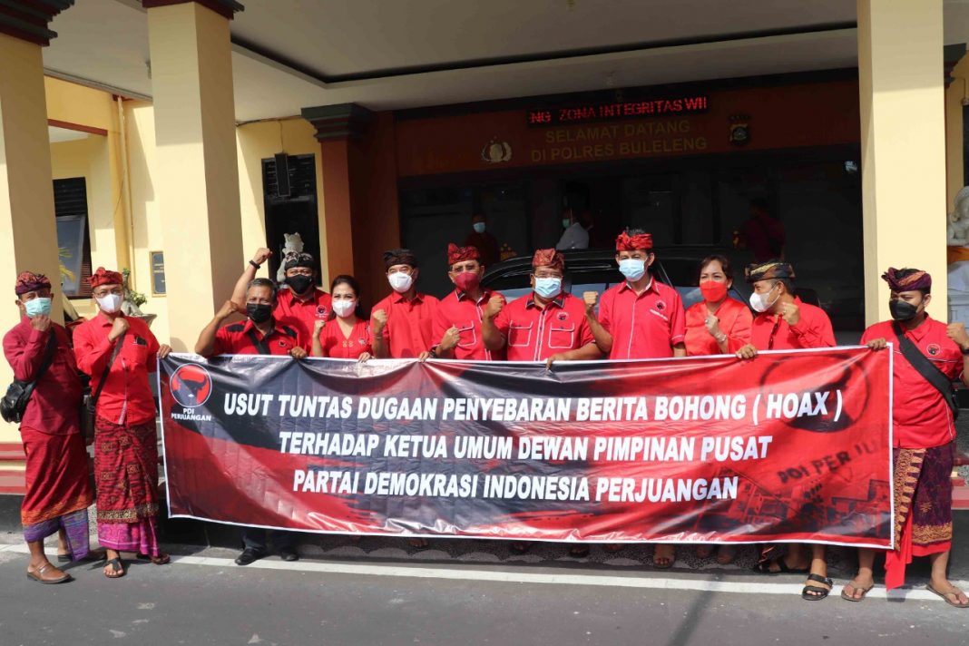 DPC PDI Perjuangan Buleleng Laporkan Sejumlah Akun Penyebar Berita Bohong