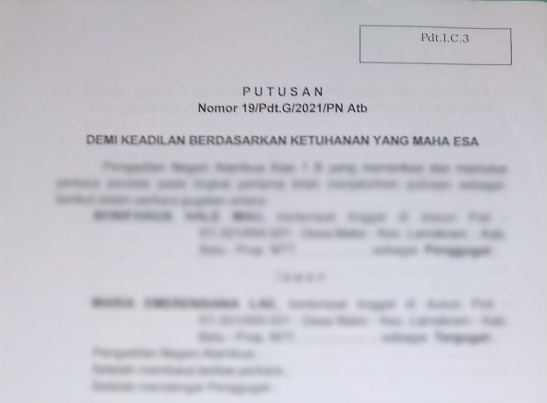 Sejak Agustus 2021, Kades Makir di Belu Telah Resmi Bercerai Dengan Istrinya