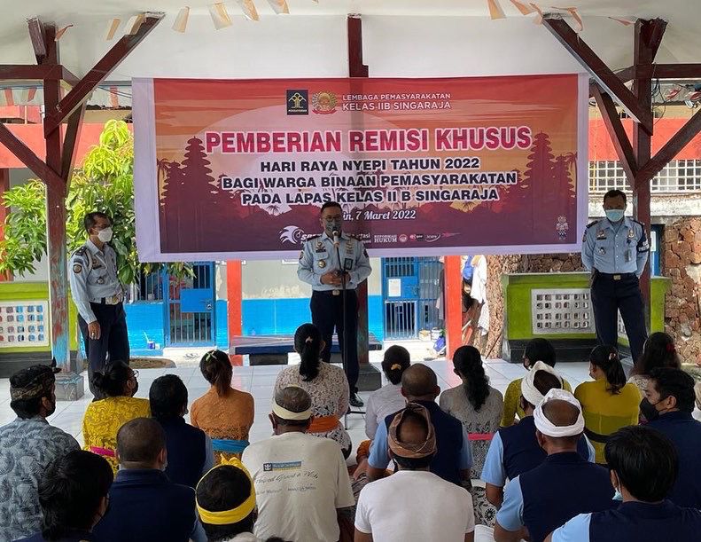 100 Orang Terima Remisi Khusus Hari Raya Nyepi, Tidak Ada Yang Bebas Langsung
