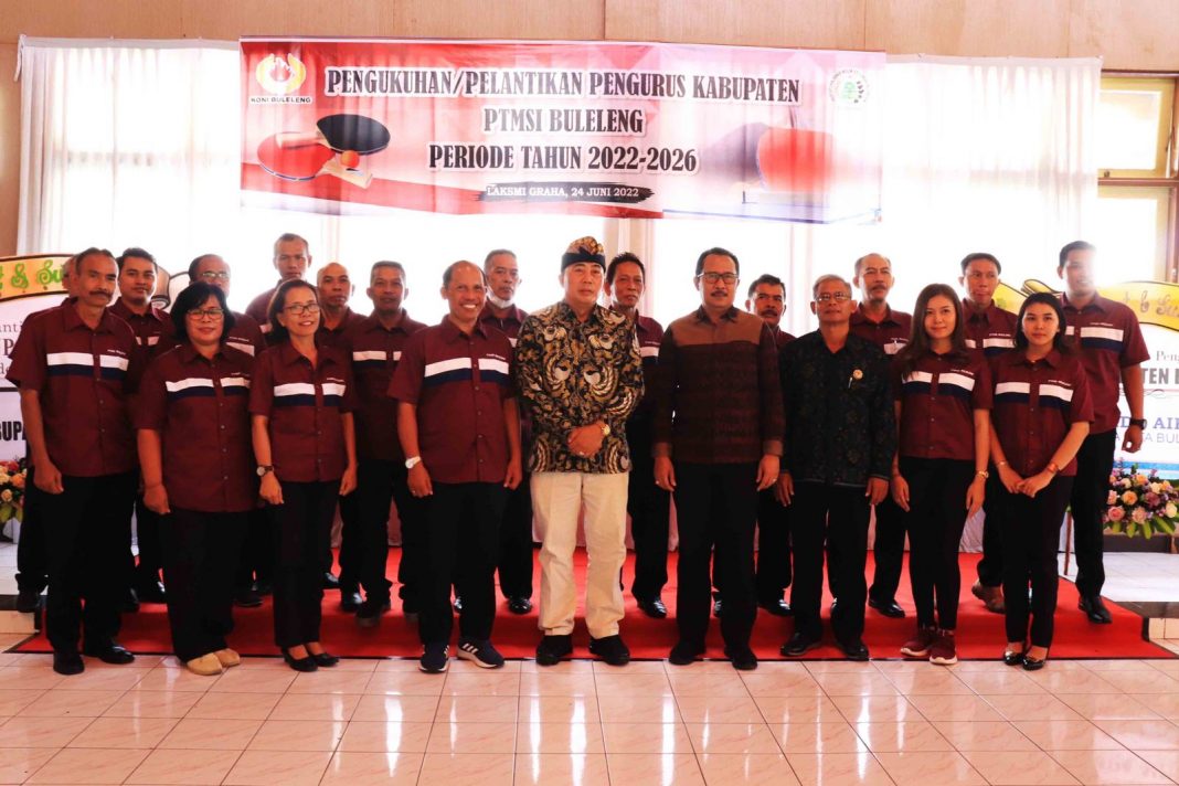 Pemkab Buleleng Minta PTMSI Buleleng Masifkan Pengenalan Tenis Meja ke Desa-desa