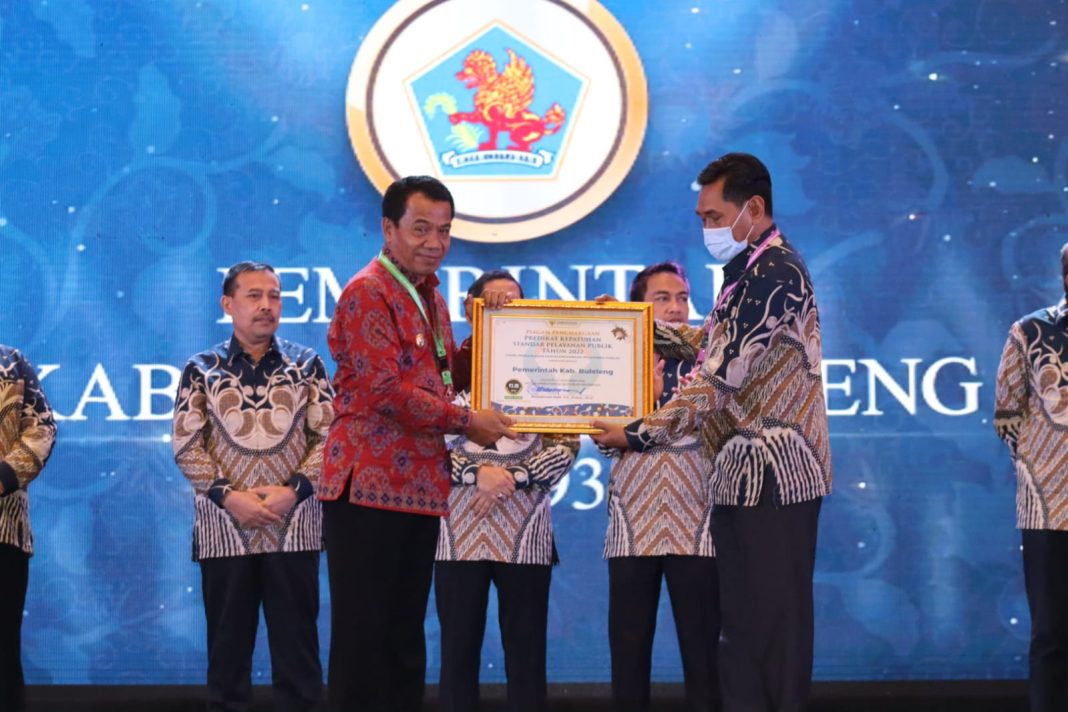 Pemkab Buleleng Raih Opini “Baik” Kepatuhan Standar Pelayanan Publik 2022 oleh Ombudsman RI