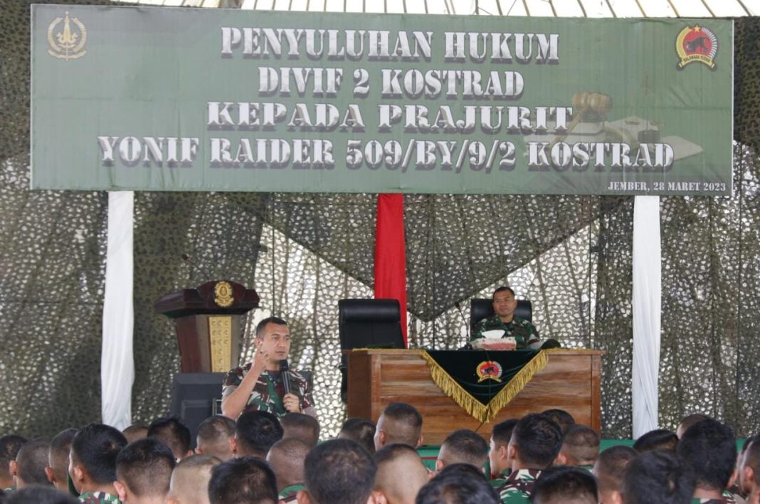 Pastikan Netralitas TNI, Divisi Infanteri 2 Kostrad Melaksanakan Penyuluhan Hukum