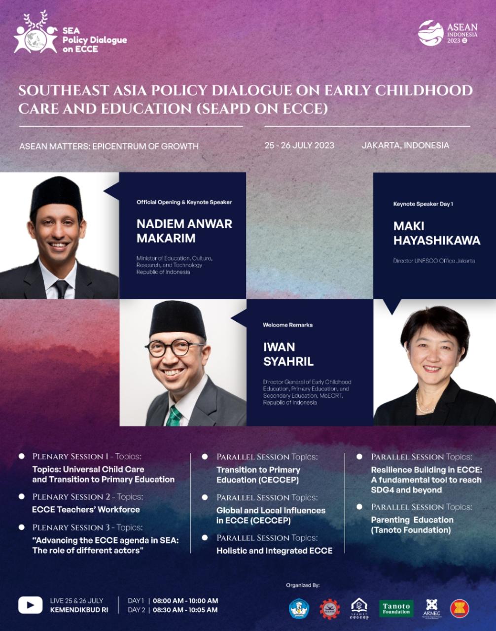Indonesia Siap Pimpin dan Sambut Kehadiran 11 Menteri Pendidikan ASEAN di Forum Southeast Asia Policy Dialogue on Early Childhood Care and Education di Jakarta