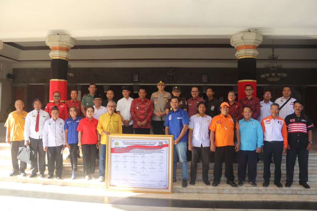 Pimpinan Parpol Bersatu dalam Deklarasi Damai Pemilu 2024 di Buleleng