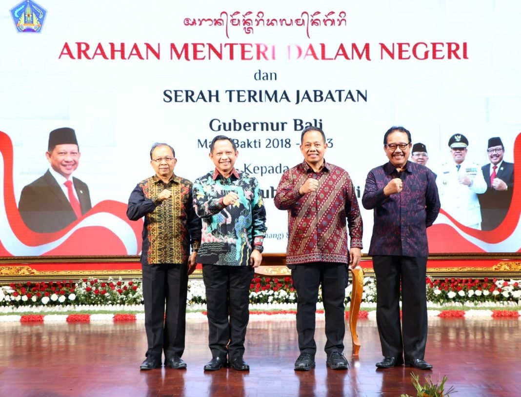 Sertijab Gubernur Bali, Koster Sampaikan Kinerja 5 Tahun Tatanan Bali Era Baru 2018 – 2023