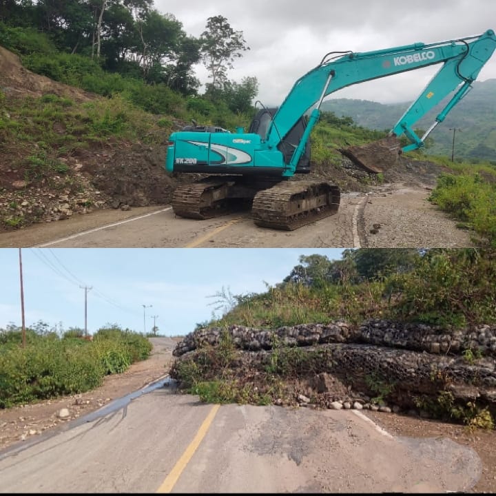 Longsor Tutupi Ruas Jalan di Nualain, Bupati Agustinus Taolin Perintahkan Dinas Terkait Segera Tangani