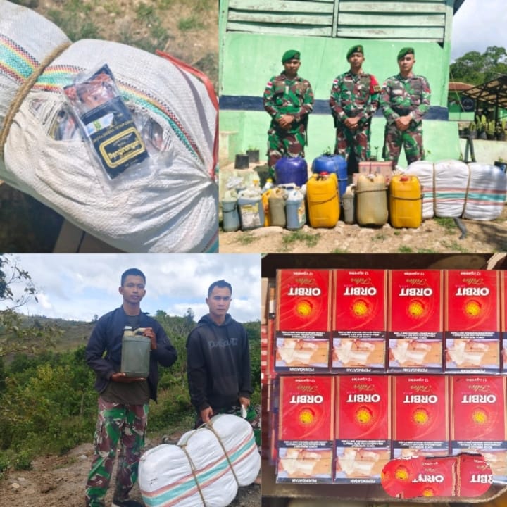Satgas Yonif 742/SWY Gagalkan Penyelundupan BBM, Rokok dan Tembakau di Lakus-Belu Batas RI-RDTL