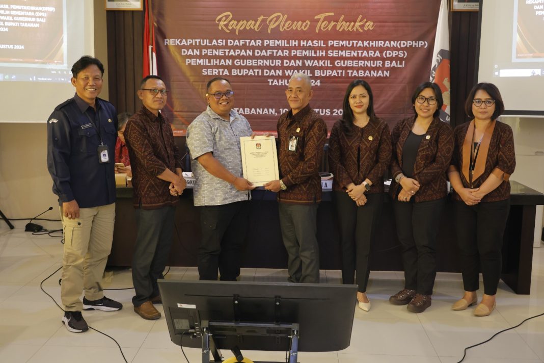 DPS Tabanan Capai 374.868 Pemilih Ditetapkan