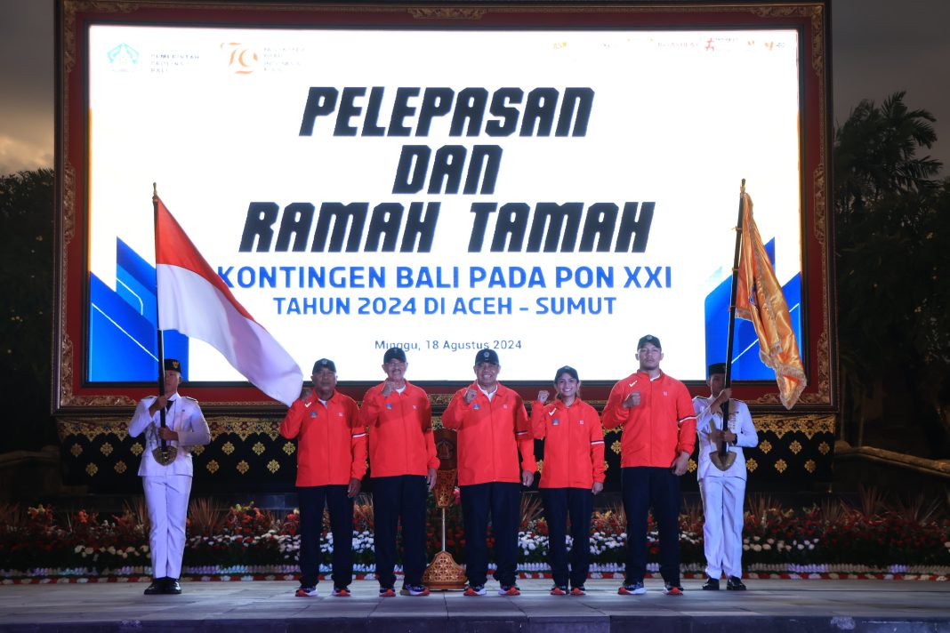 Lepas Kontingen Bali untuk PON XXI, Pj Gubernur Mahendra Jaya Optimis Raihan Medali Atlet Bali ‘Meleset’ Di Atas Target