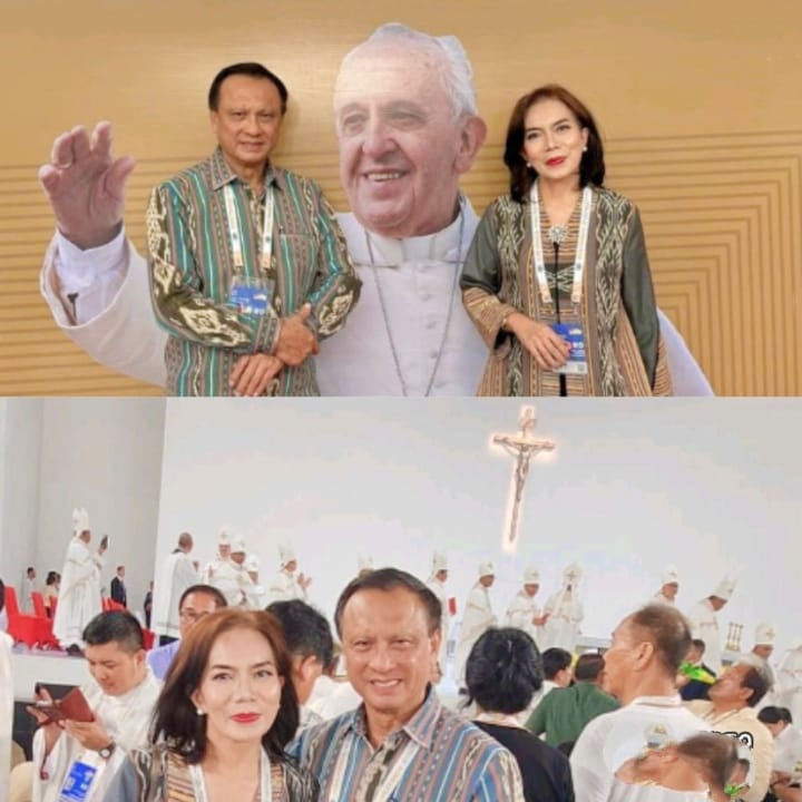 Bupati Belu dan Bunda Freny Sumantri Taolin Ikut Misa Akbar Oleh Paus Fransiskus di Stadion GBK Jakarta