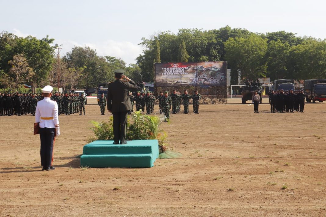 TNI di Belu Perbatasan Negara RI-RDTL Apel Peringati HUT Ke-79 di Lapangan Umum Atambua