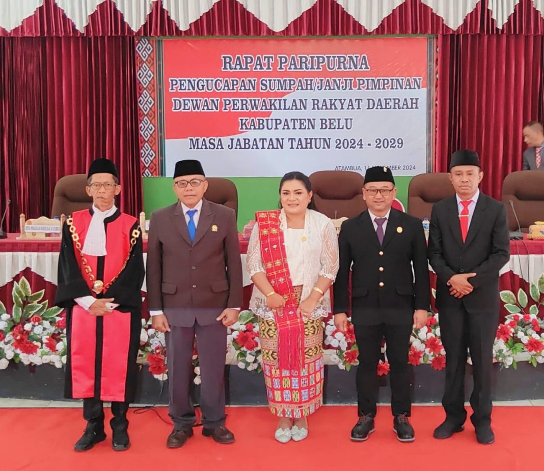 Srikandi Gerindra, Walde Berek dan 2 Lainnya Resmi Jabat Pimpinan Defenitif DPRD Belu Periode 2024-2029