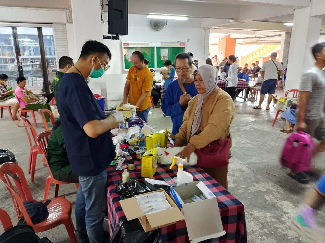 Peduli Program Zero Rabies Bali, WKRI Vaksin Ratusan Anjing dan Kucing di Baseman Gereja Katedral Denpasar