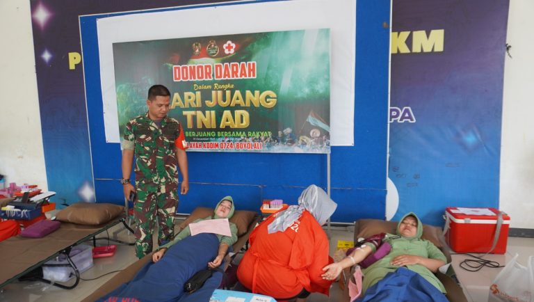 Hari Juang Kartika, Kodim Boyolali Gelar Donor Darah di Desa Tawangsari