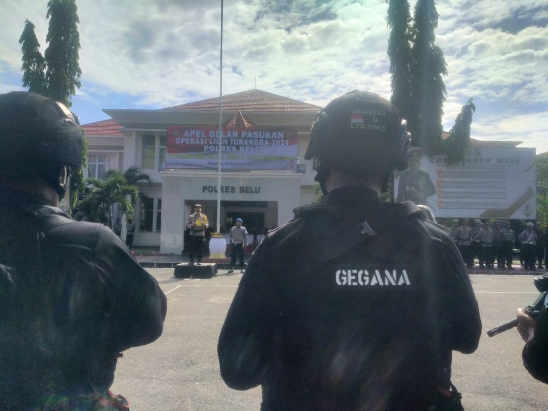 Berada di Perbatasan Negara RI-RDTL, Polres Belu Gelar Pasukan Operasi Lilin Turangga Pengamanan Nataru 2024 – 2025