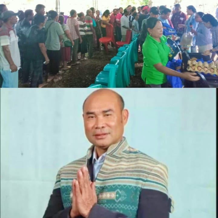 Momen Natal 2024, Ketua Fraksi NasDem DPR RI Viktor Laiskodat Berbagi Sembako Dengan Masyarakat di NTT