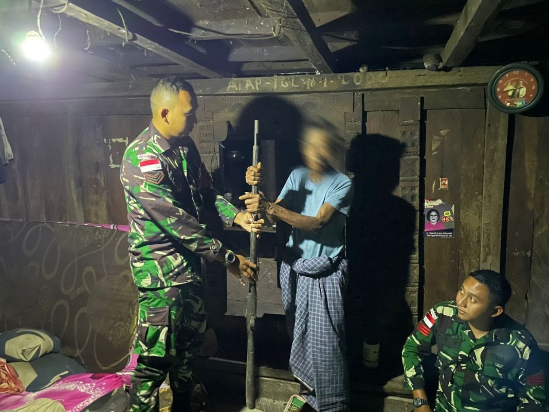 Satgas Pamtas Yonif 741/GN Kembali Dapatkan Senjata Springfield di Ailala Perbatasan RI-RDTL