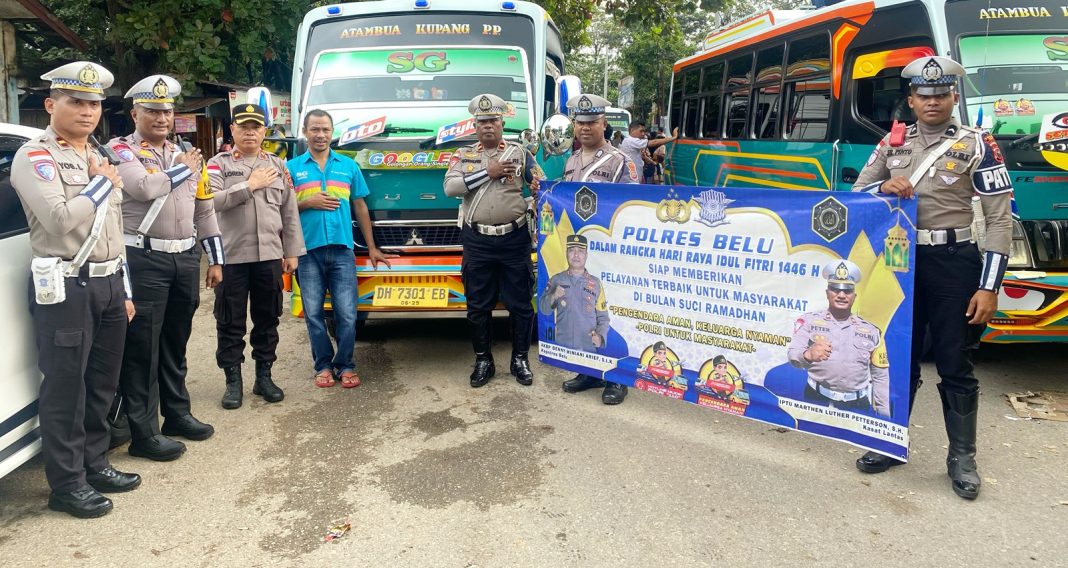Upaya Agar Mudik Aman dan Nyaman, Polres Belu Sosialisasi, Cek Kendaraan Bus Hingga Cek Kesehatan Sopir
