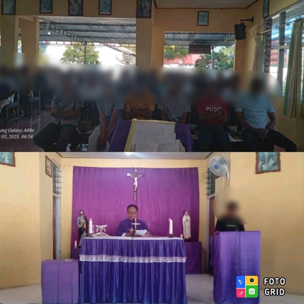 Khusyuk, Warga Binaan Lapas Atambua Ikuti Misa Rabu Abu