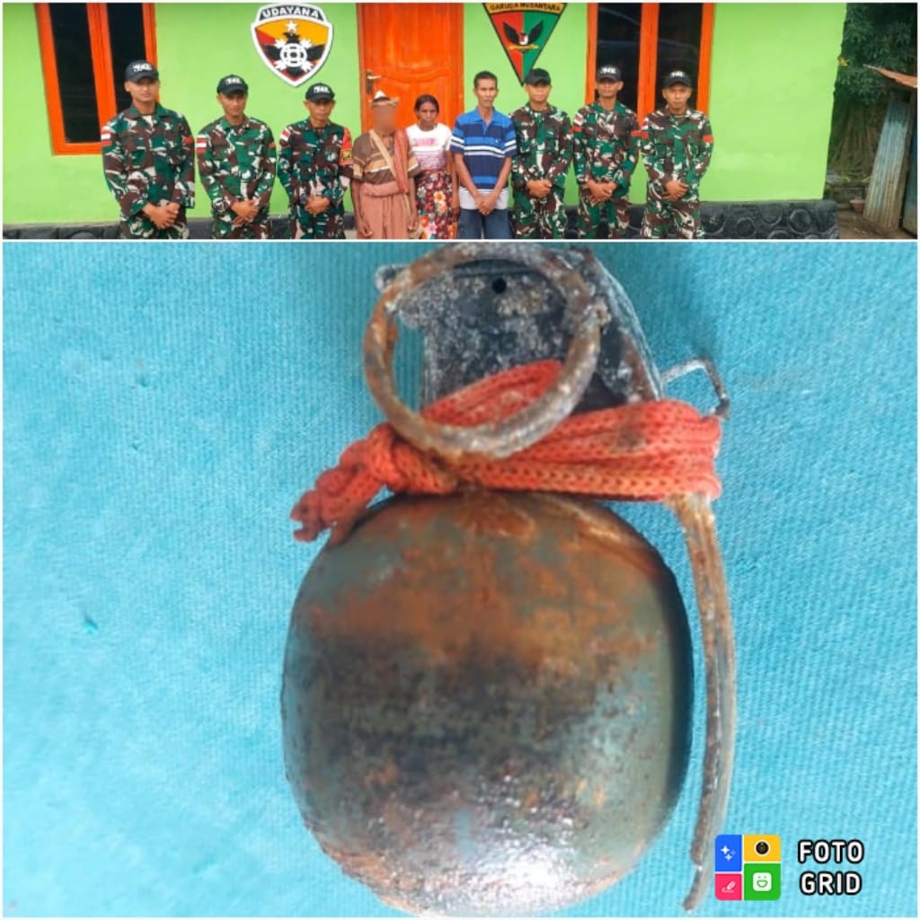 Satgas Yonif 741/GN Pos Turiskain Dapatkan Granat Manggis Aktif di Perbatasan RI-RDTL