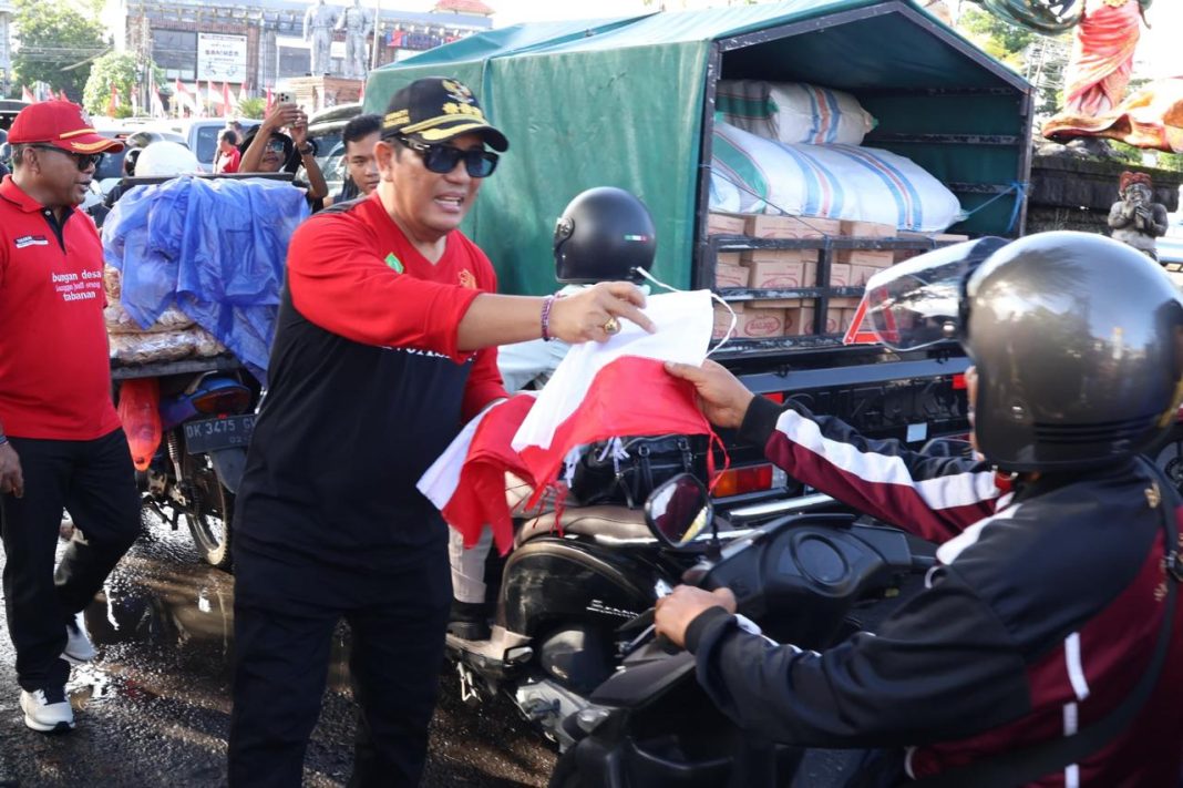 Merah Putih Berkibar di Tabanan, Bupati Sanjaya Pimpin Aksi Nasionalisme Jelang HUT ke-80 Kemerdekaan RI