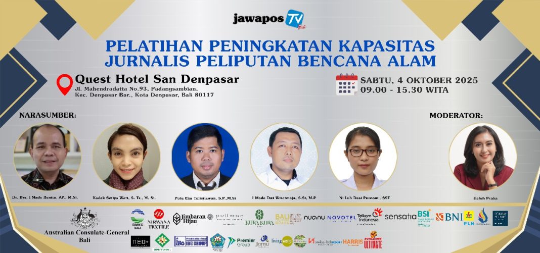 Dorong Jurnalisme Solutif, Jawa Pos TV Bali – BMKG Gelar Pelatihan Peningkatan Kapasitas Jurnalis Peliputan Bencana Alam
