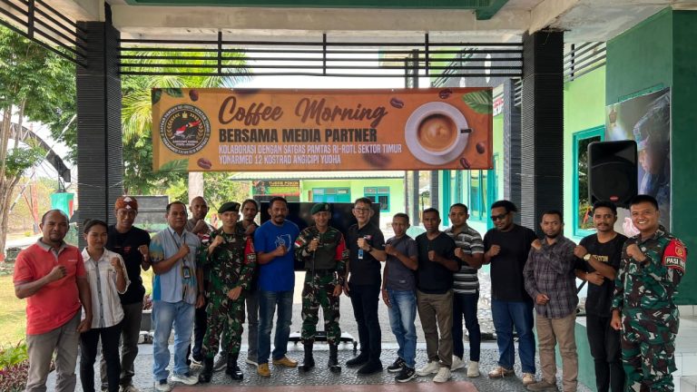 Mempererat Tali Silaturahmi, Satgas Pamtas RI-RDTL Sektor Timur Yonarmed 12 Kostrad Gelar Coffee Morning Bersama Awak Media
