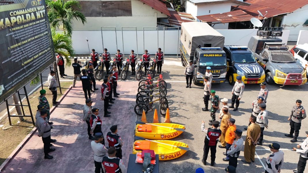 Polres Belu Laksanakan Apel Gelar Pasukan Kesiapan Tanggap Bencana Alam