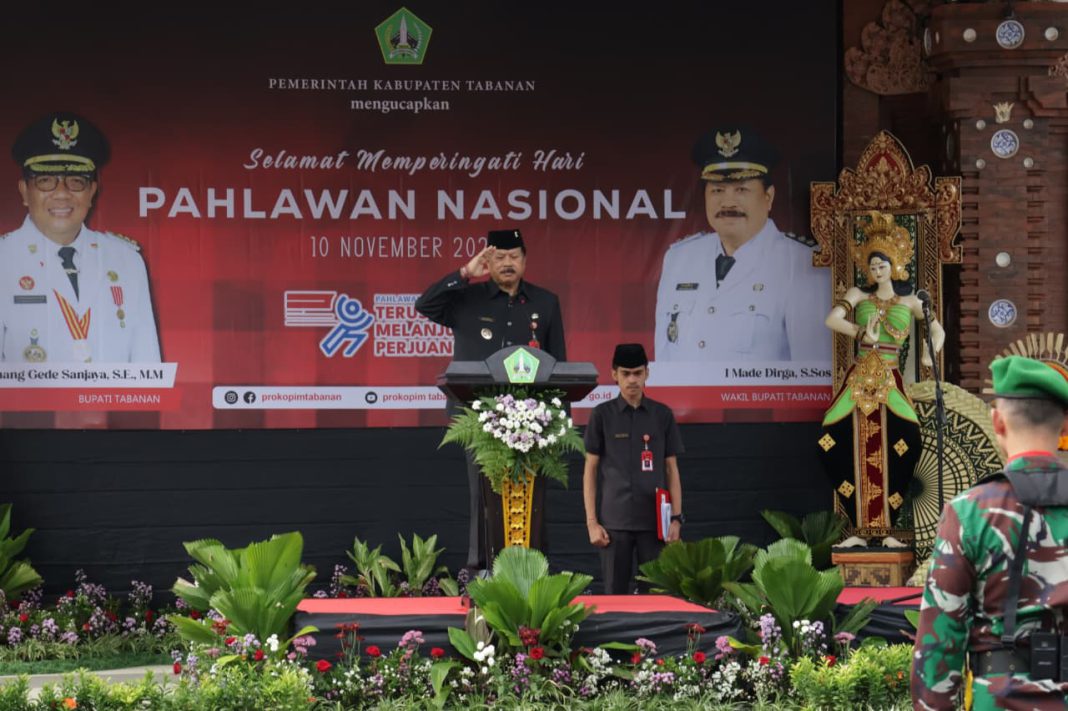 Upacara Hari Pahlawan di Tabanan Momentum Tingkatkan Semangat Perjuangan dan Pengabdian Tanpa Batas