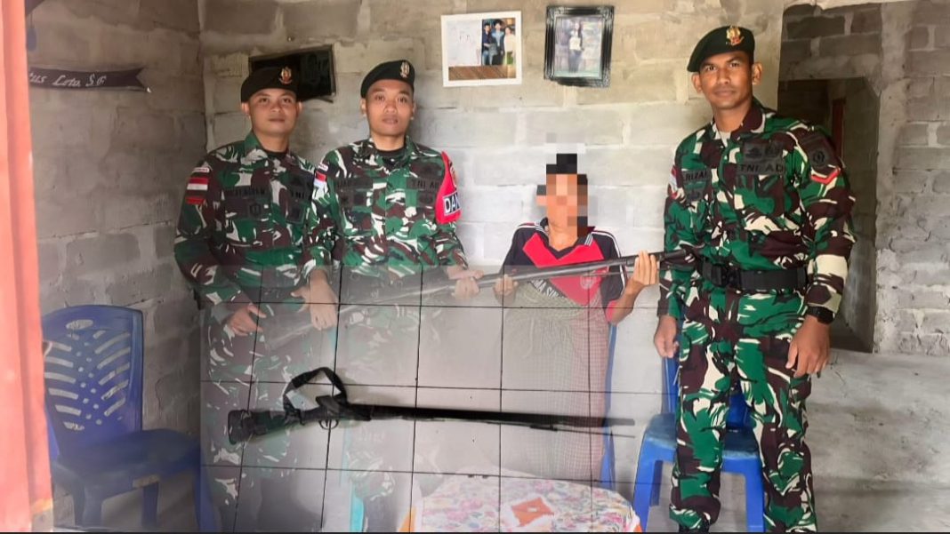 Kepedulian Satgas Berbuah Kepercayaan, Senjata Api Diserahkan ke Yonarmed 12 Kostrad