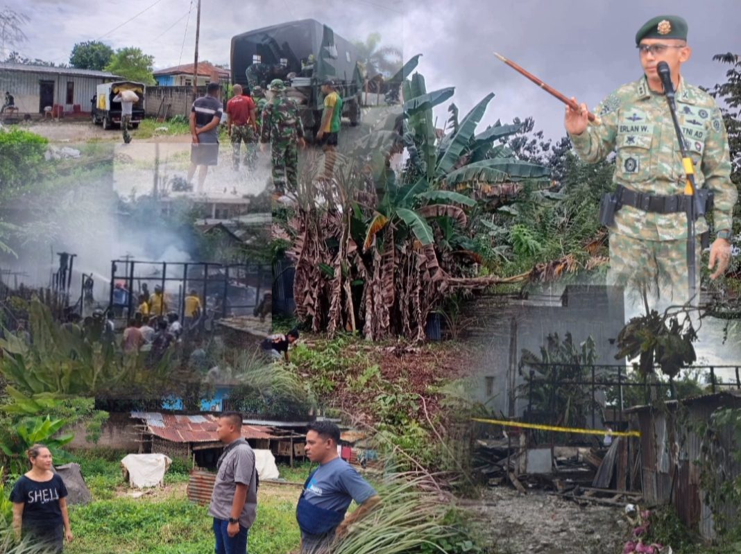 Usai Kebakaran Maut Yang Terjadi di Kampung Jati, Satgas Yonarmed 12 Kostrad Bergerak Cepat Bangun Rumah Baru bagi Warga di Perbatasan RI-RDTL