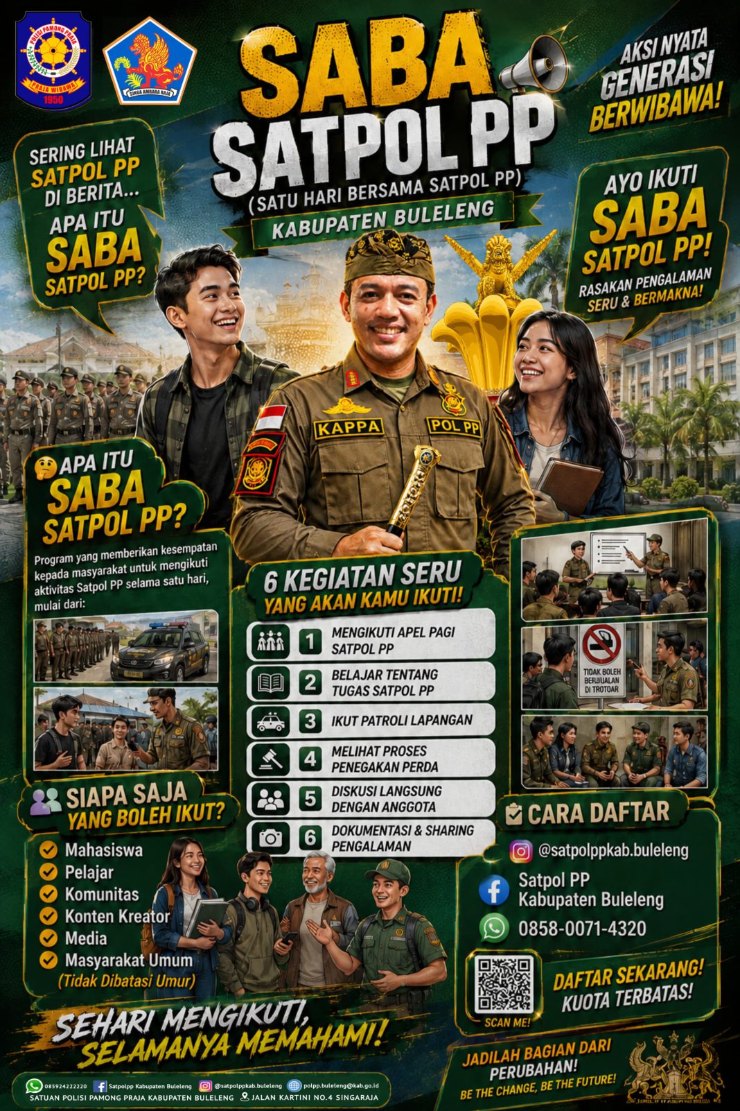 Dobrak Stigma Kaku, Satpol PP Buleleng Luncurkan Inovasi “SABA POL PP” di Bulan Bung Karno